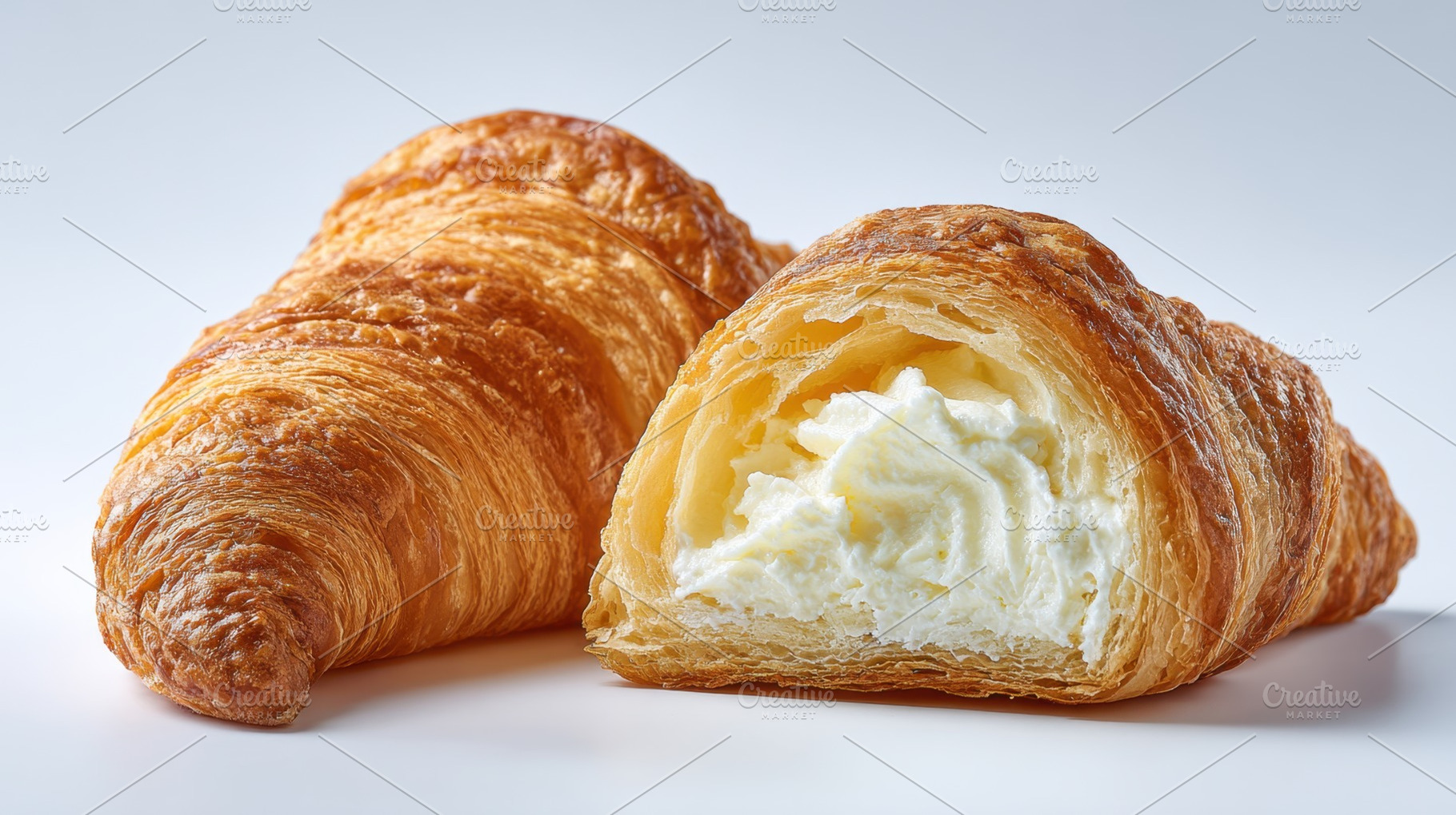 Fresh croissants with cream filling, a Photo by Beautiful things