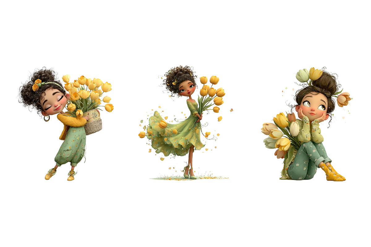 Summer Girls Clipart Set, a Seasonal Illustration by Daily.Designs (Photo 5 of 5)