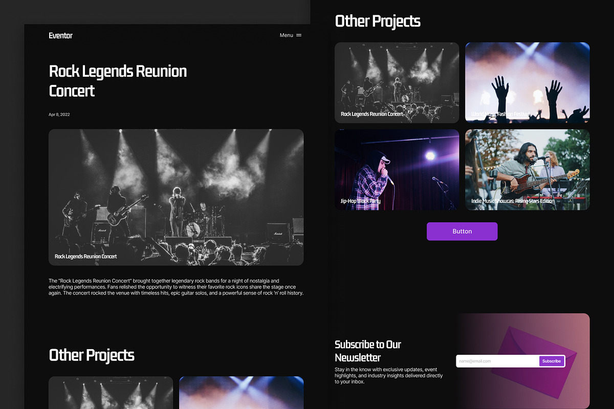 Eventor - Framer Portfolio Template, a Landing Page Template by 123 UXUI (Photo 3 of 4)