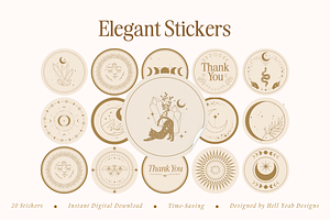 Elegant Round Stickers, a Stationery Template by Hell Yeah Designs