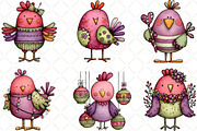 Quirky Christmas Chicken Clipart, an Illustration by Black Bird Studio (Thumbnail 4 of 6)