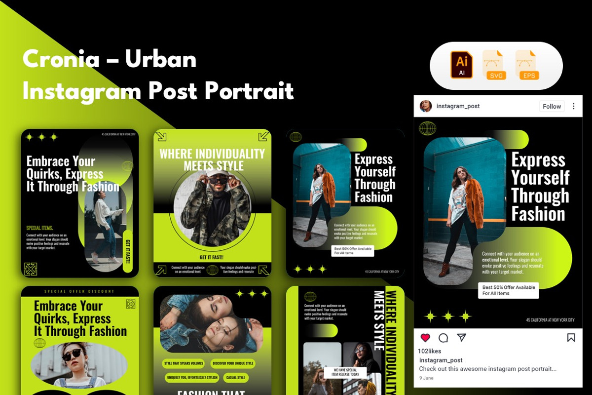 Urban Fashion - Instagram Bundle 01, a Social Media Template by Dhabee (Photo 9 of 11)