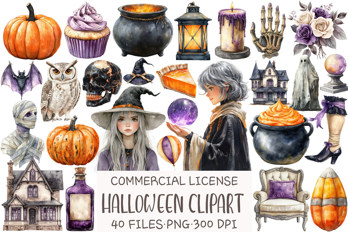 Halloween Sublimation Clipart, an Illustration by OK Design (Photo 1 of 5)