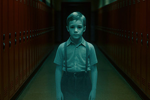 ghostly boy in school hall, generative AI, a Photo by Nito
