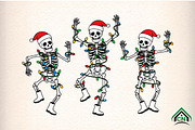 Christmas Dancing Skeleton Png, an Illustration by Craft Nest (Thumbnail 1 of 6)
