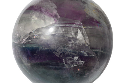 Fluorite crystal sphere with purple and green shades, a stunning, a Nature Photo by ndanko