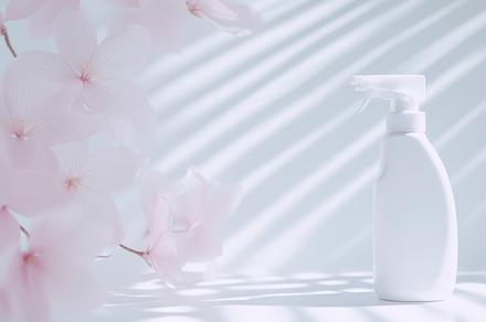 Seasonal spring cleaning, florals and cleaning products pastel m, a Photo by Dvoevnore photos