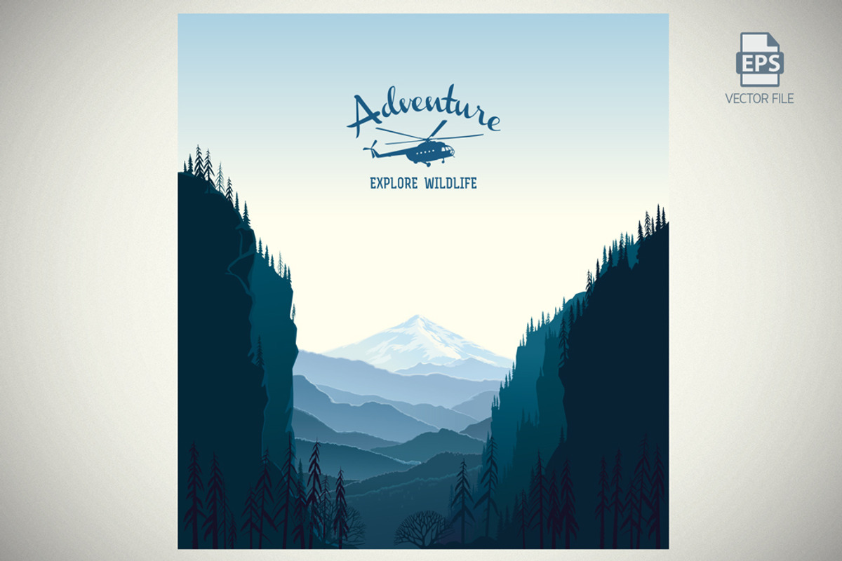 Mountain nature landscape., a Seasonal Illustration by Countryside life (Photo 5 of 8)