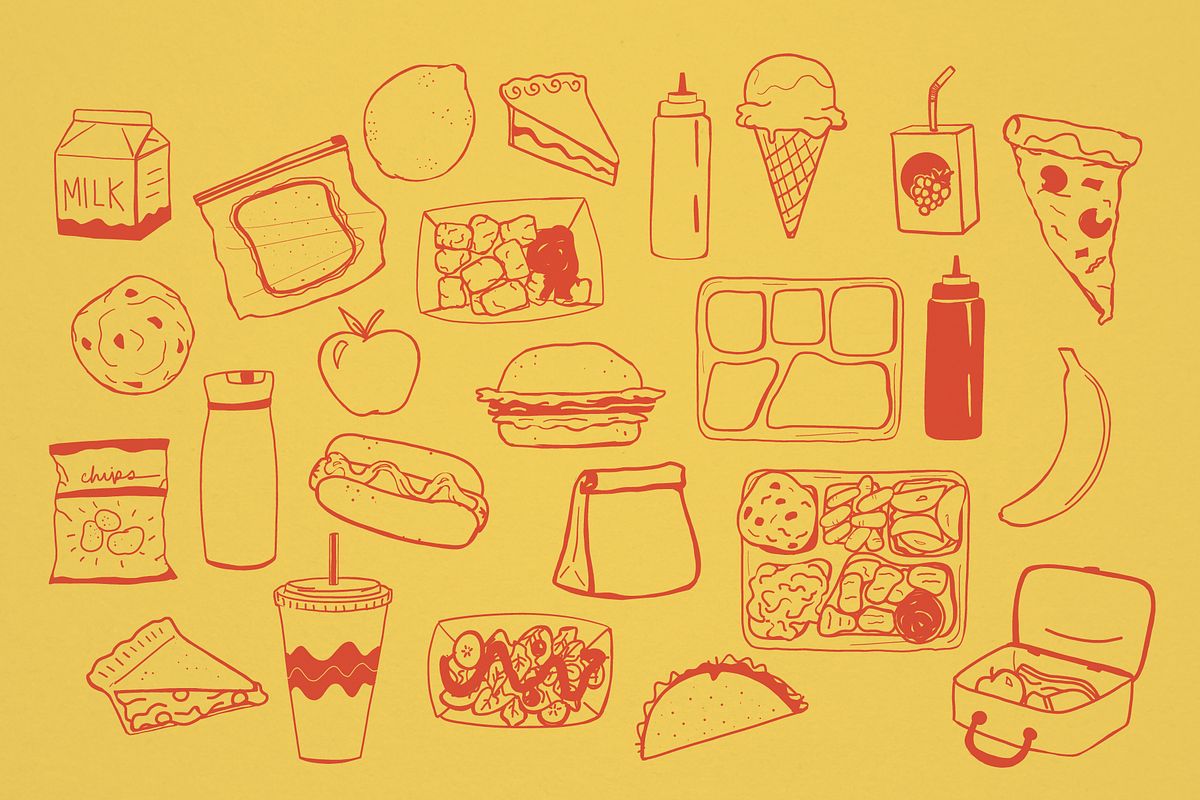 Lunch Line | Font + Illustration Set preview 7