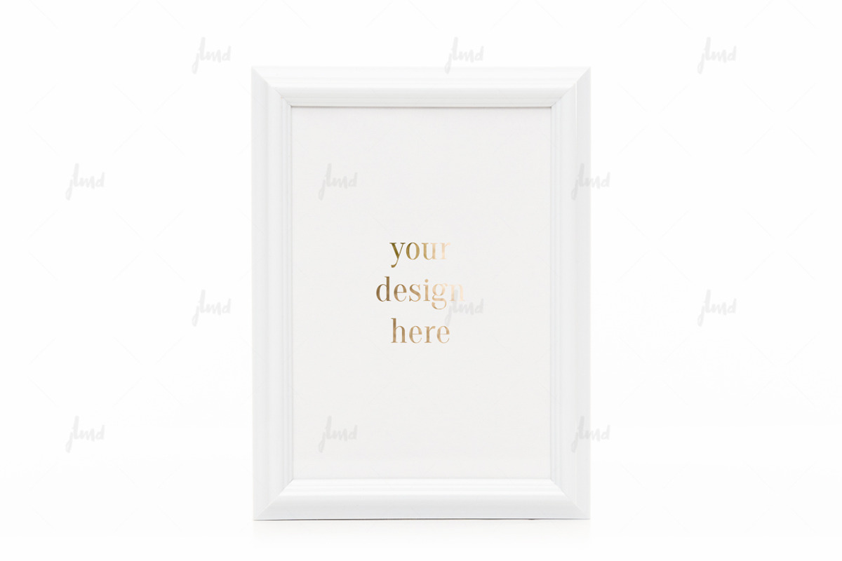 White styled frame isolated mockup, a Print Template by JustLikeMyDesktop (Photo 3 of 3)