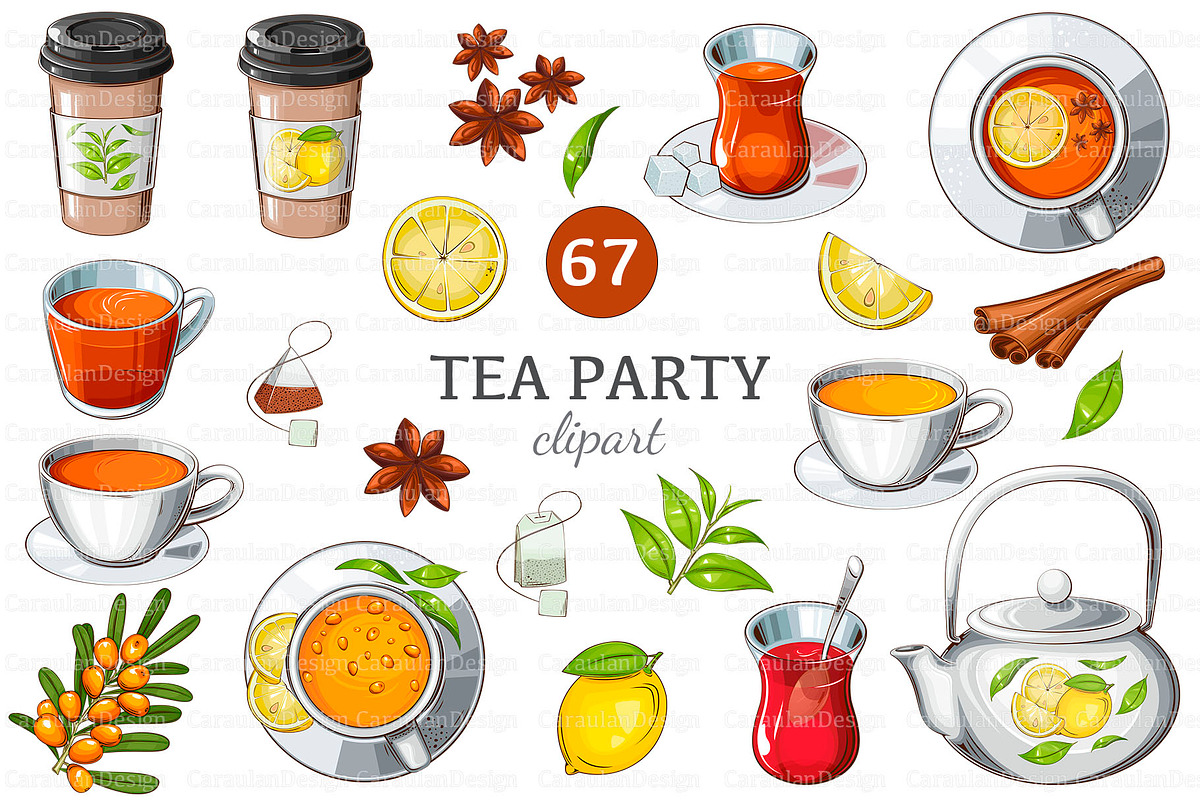 Tea Lovers Clipart Collection, a Food Illustration by Serghei Caraulan (Photo 1 of 3)