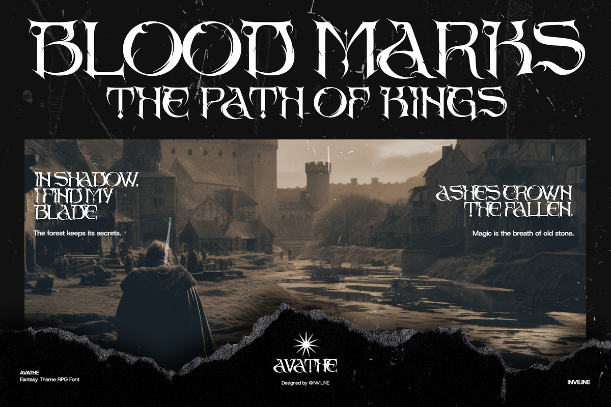 Avathe – Dark Fantasy RPG Font, a Blackletter Font by Inviline.co (Photo 13 of 16)