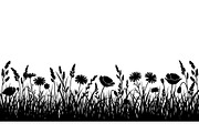 Floral Grass Border Silhouette Bundl, an Illustration by Amazin_art (Thumbnail 13 of 51)