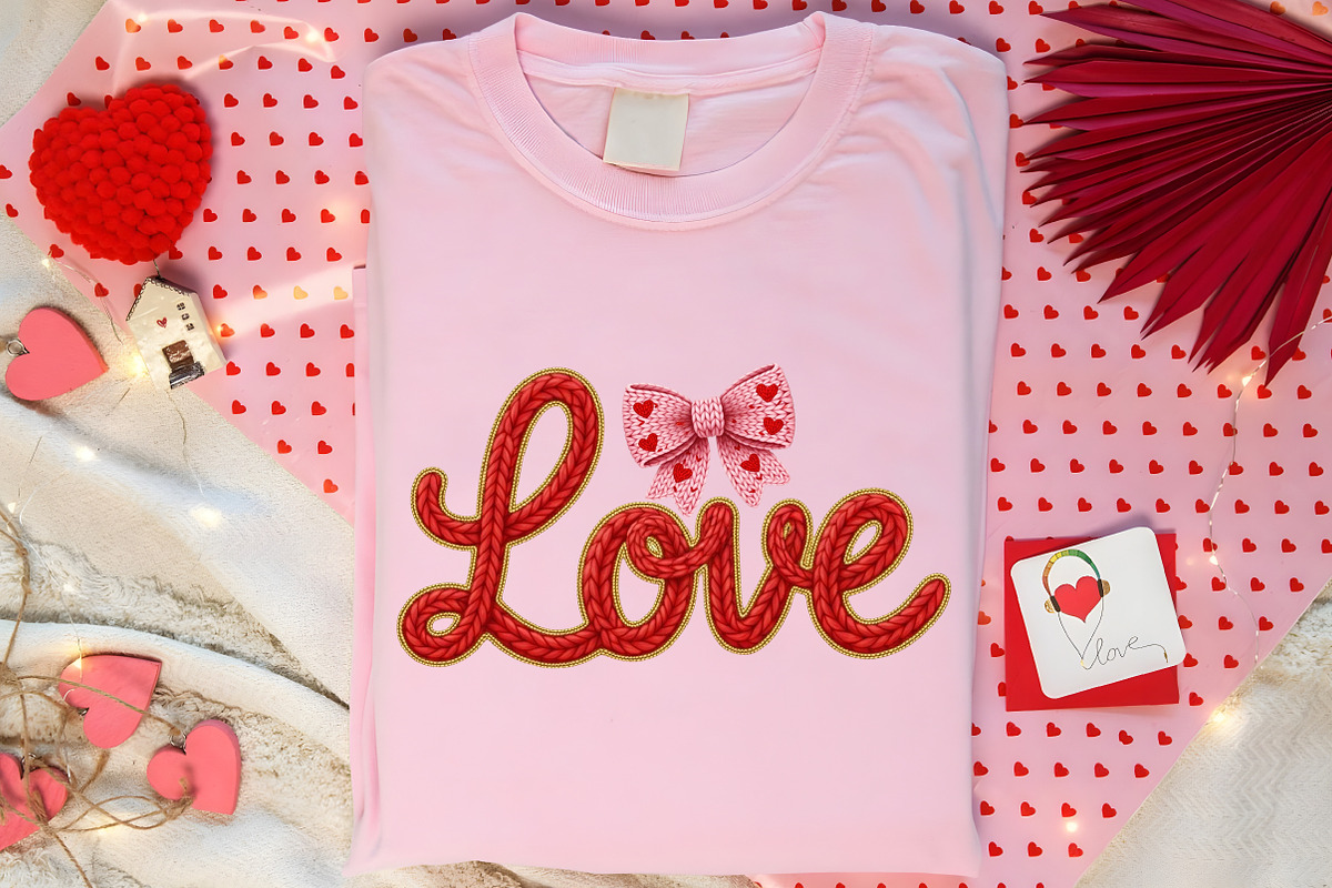 Crochet Pink Love Bow Valentine PNG, an Illustration by Canvas Craft (Photo 7 of 7)