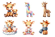 Cute Plush Toy Baby Giraffe Clipart, an Illustration by CreationArt (Thumbnail 4 of 5)