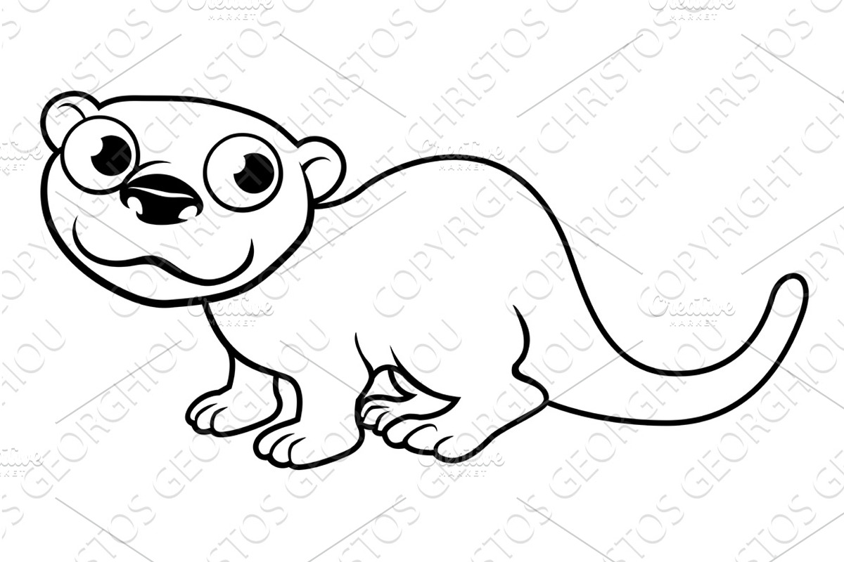 Otter Cartoon Character Wild Animal, an Animal Illustration by Christos Georghiou