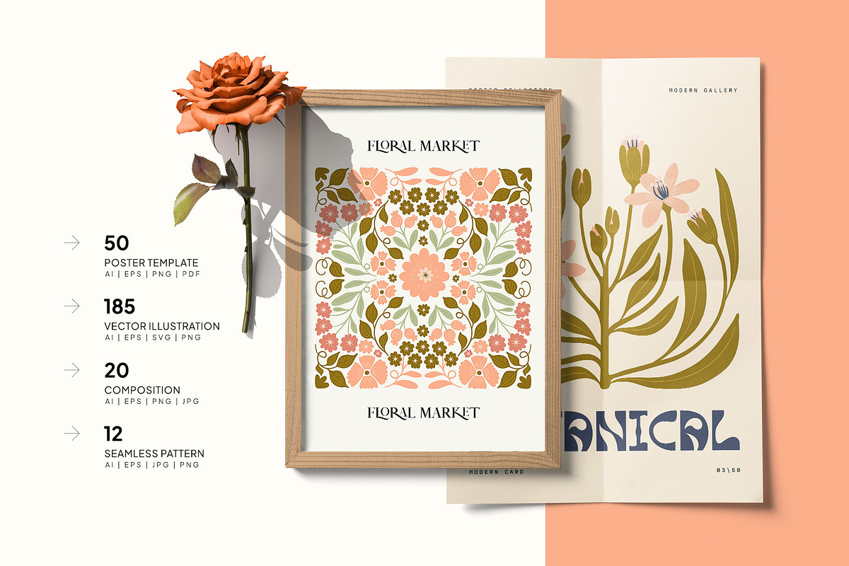 Groovy Floral | Poster Builder, an Object Graphic by KetteCreate (Photo 3 of 15)