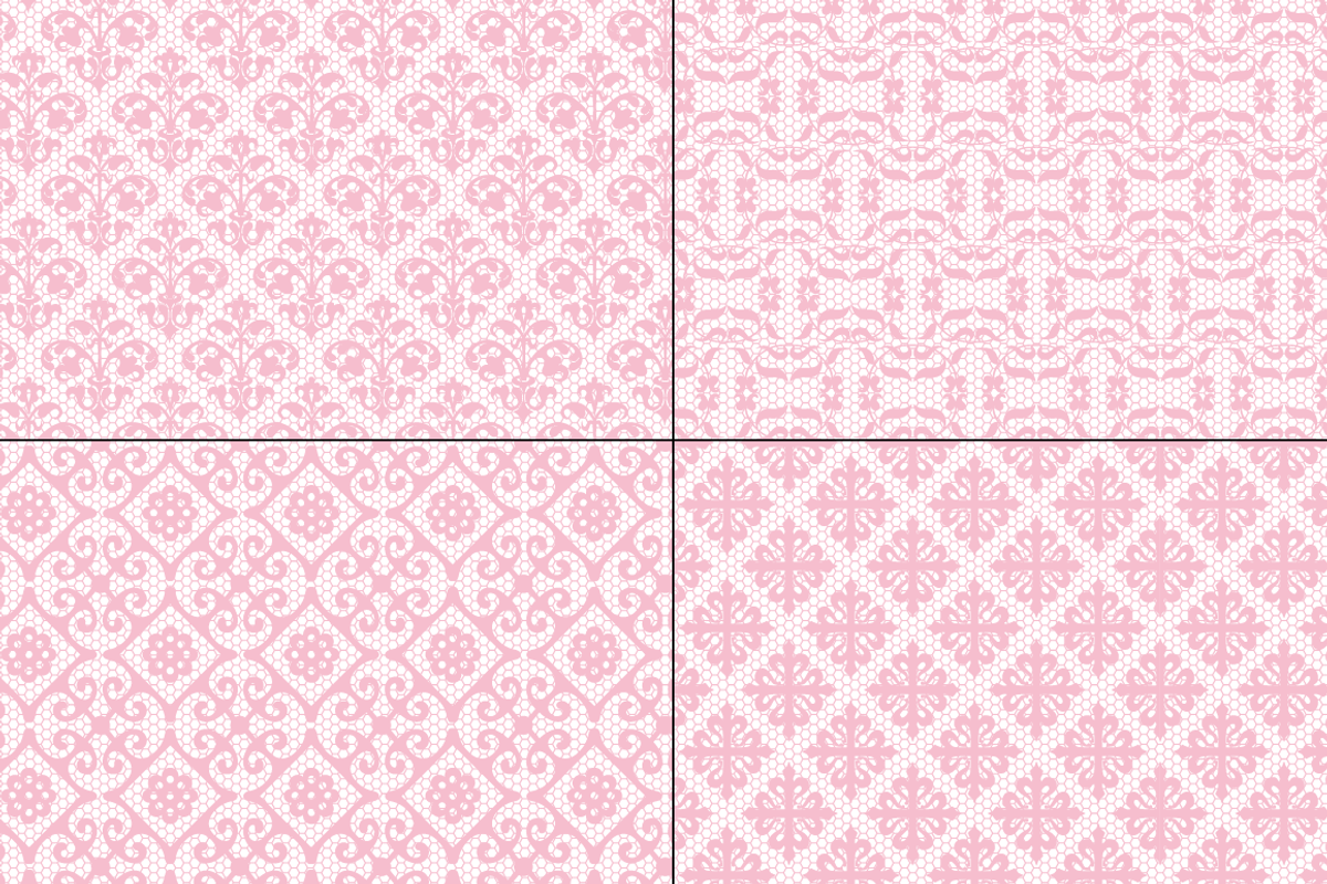 Seamless Pink Lace Patterns preview 4