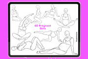 Procreate Pregnant family baby brush, a Brush Add-On by AppleinaJuice (Thumbnail 3 of 11)
