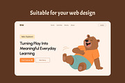 Flat Bear Characters Illustrations, an Animal Illustration by Brickclay (Thumbnail 7 of 10)