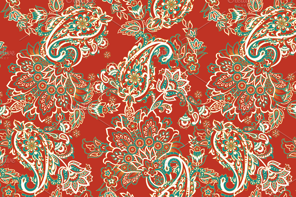 Floral Paisley pattern for fabric, a Background Graphic by antalogiya (Photo 2 of 4)
