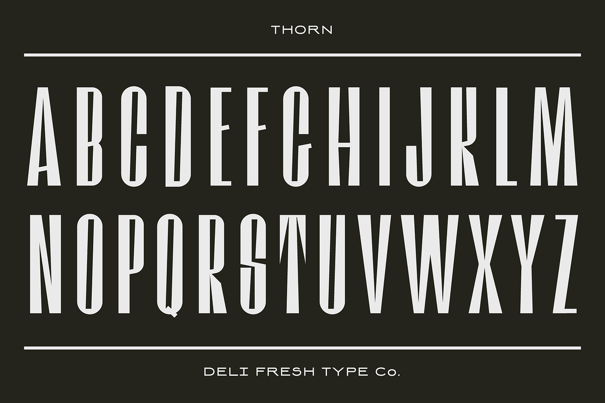 Thorn: A Contemporary Condensed Font, a Sans Serif Font by DeliFreshTypeCo. (Photo 2 of 4)