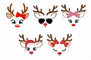 Reindeer Faces PNG, an Animal Illustration by Coralcreations (Thumbnail 2 of 3)