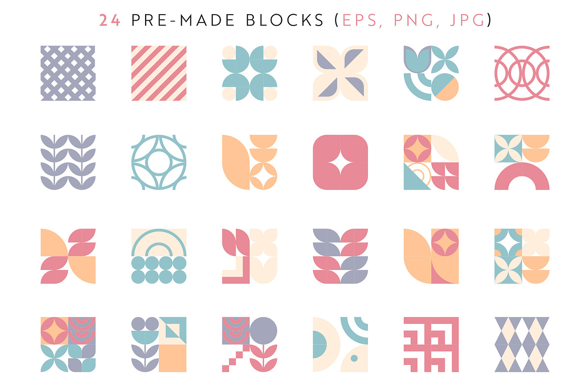 Pastel Geometry Pattern DIY, an Object Graphic by Kandella's Art (Photo 5 of 12)