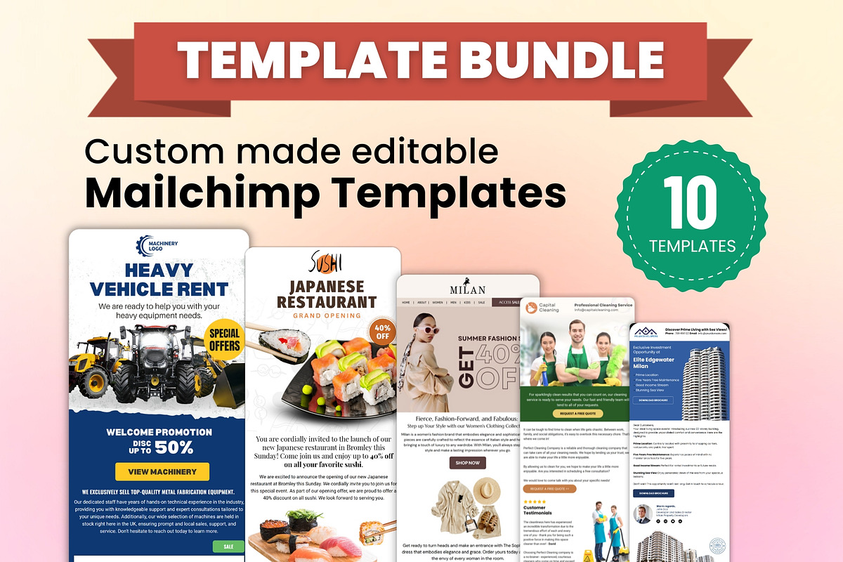 Mailchimp editable template Pack, an Email Template by Nivindesign (Photo 2 of 12)
