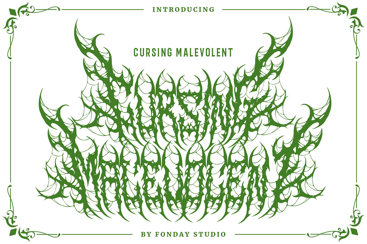 Cursed Obscure Death Metal Font, a Blackletter Font by Fonday Studio (Photo 4 of 19)