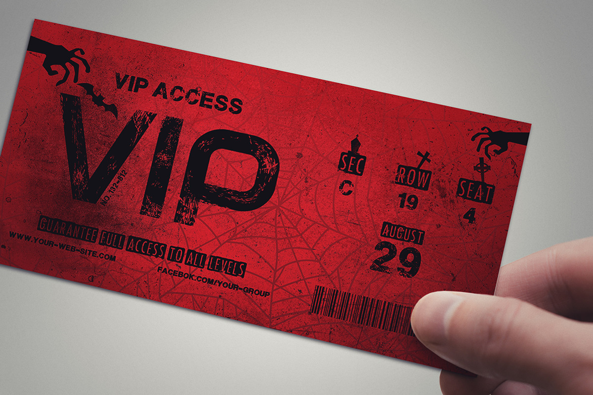 Halloween VIP PASS card, a Card Template by Tzochko (Photo 5 of 5)
