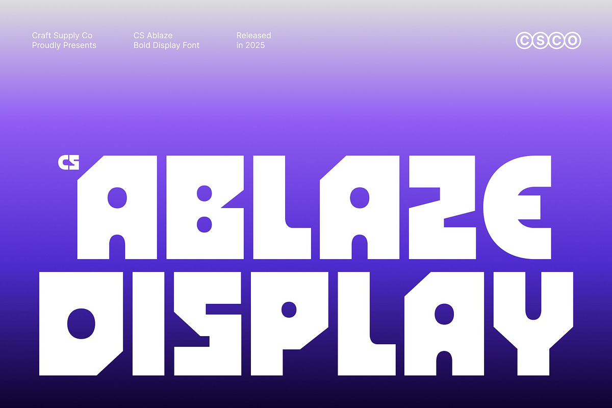 CS Ablaze – Bold Display Font, a Sans Serif Font by Craft Supply Co. (Photo 1 of 8)