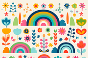 Folk Art Rainbow, a Background Graphic by Printable Treasure (Thumbnail 3 of 6)