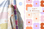 Wave & Blossom Seamless Patterns, a Pattern Graphic by PaperJamLab (Thumbnail 1 of 21)