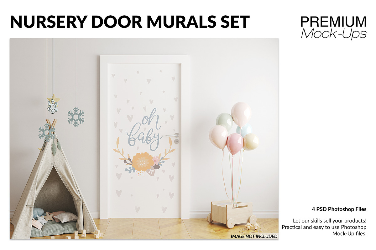 Nursery Door Murals Mockups, a Product Mockup by mock-ups (Photo 1 of 9)