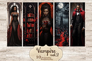 Black Skin Vampire Bookmarks, a Person Illustration by GlamArtZhanna (Thumbnail 1 of 3)