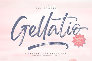 Gellatio - Chic Brush Font, a Script Font by din-studio.com