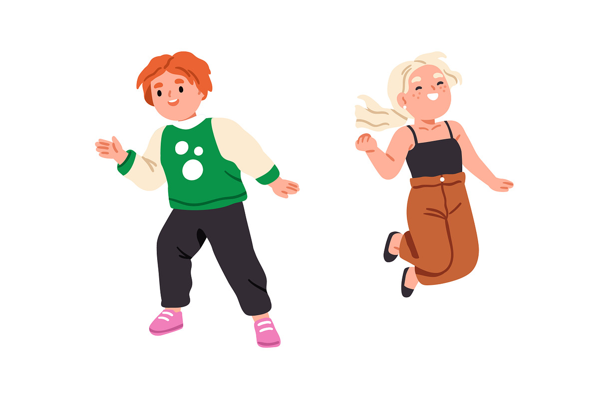 Cute, happy, active children set, a Person Illustration by Good Studio (Photo 5 of 5)