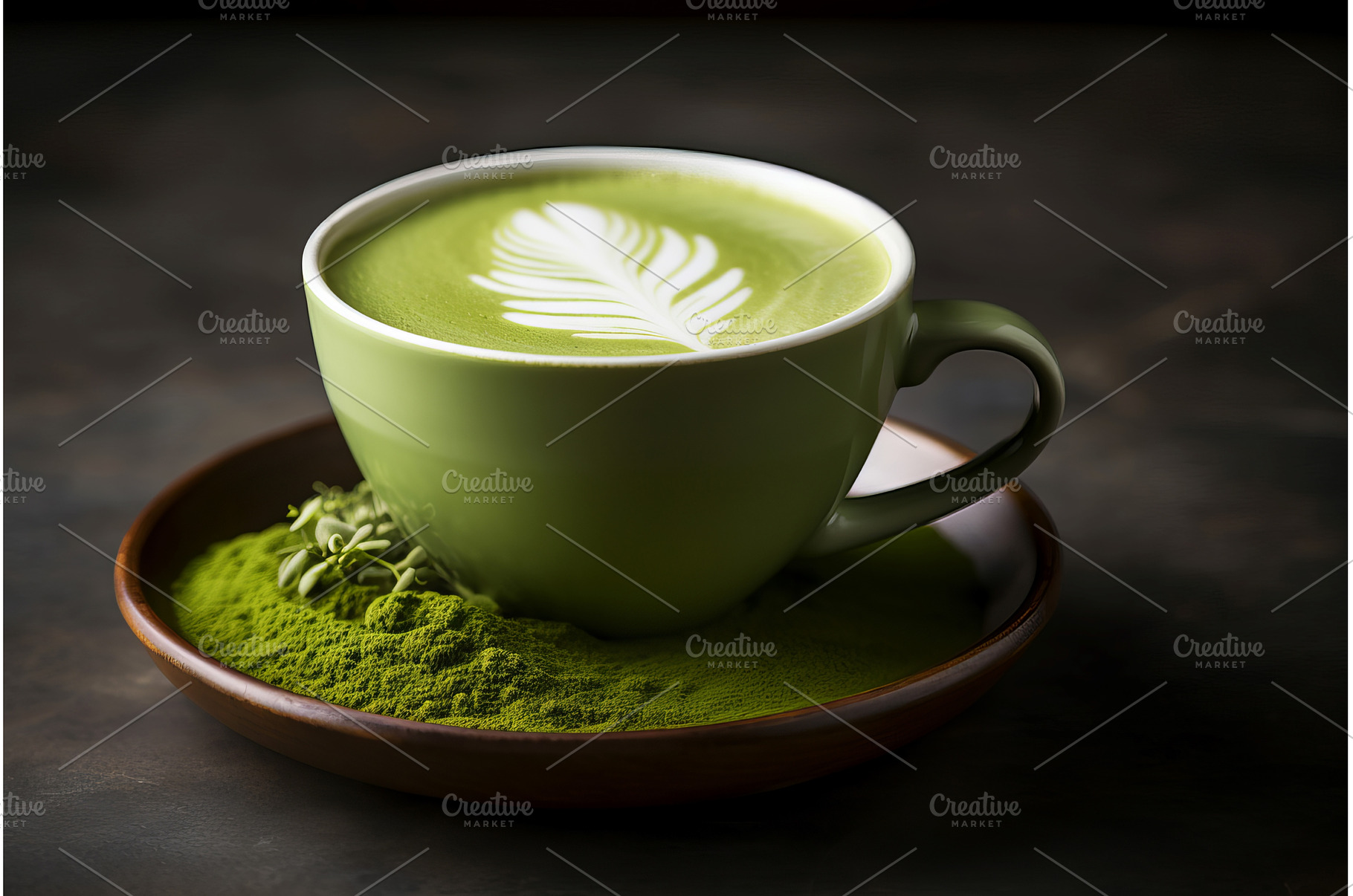 Sweet Matcha latte. Generate Ai, a Food & Drink Photo by Ylivdesign