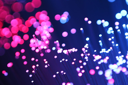 Macro light purple optical fibers