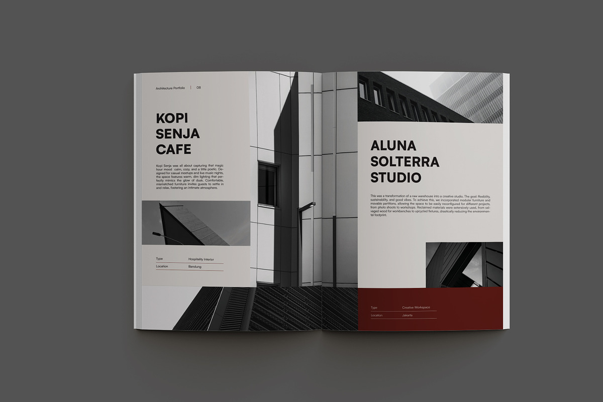 Red Minimal Architect Portfolio preview 6