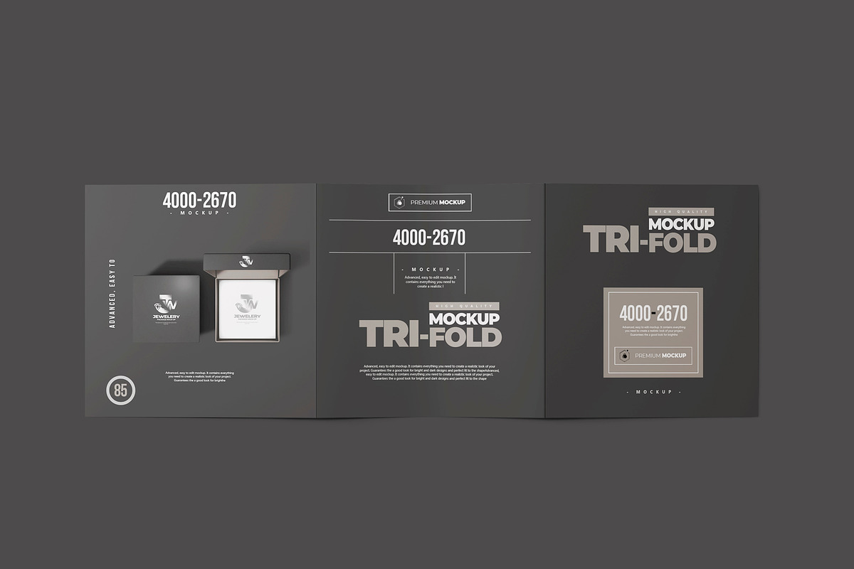Tri-Fold Square Brochure Mock-up 1, a Print Template by Nevada63 (Photo 2 of 3)