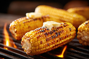 Charred grilled corn on the cob, a Food & Drink Photo by AlyaAnd