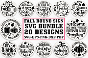 Fall Round Door hanger SVG Bundle, a Graphic by Designer302 (Thumbnail 1 of 23)