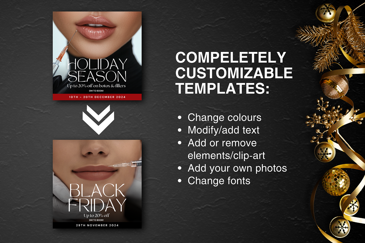 Holidays Instagram Medspa Templates, a Social Media Template by DesignsbyMariaStudio (Photo 4 of 10)