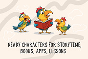 Parrot Character Vector Pack, an Animal Illustration by rix_designs (Thumbnail 3 of 4)