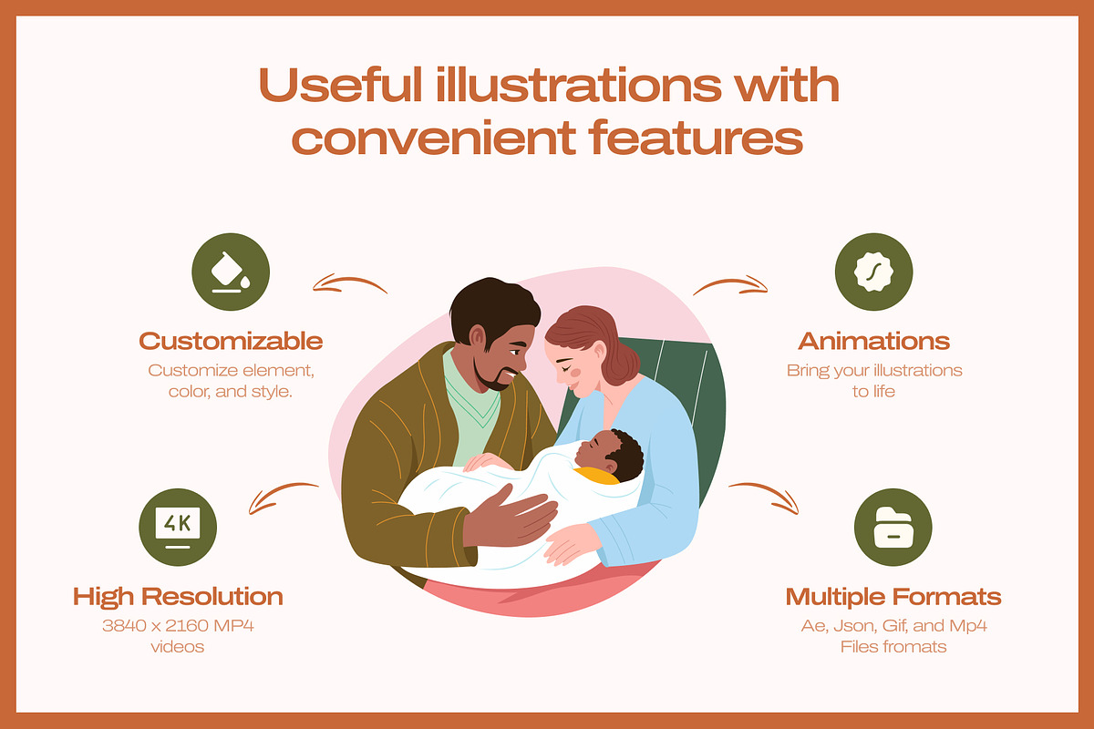 Animated Newborn Baby Illustration, a Person Illustration by Brickclay (Photo 2 of 4)