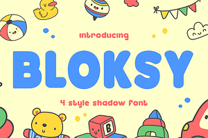 Bloksy 4 Style Shadow Font, a Font by PutraCetol Studio
