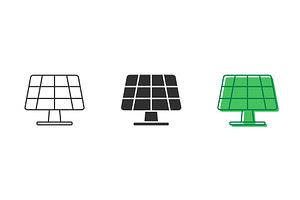 Solar Panel Icons, a Technology Illustration by Gentle Studio