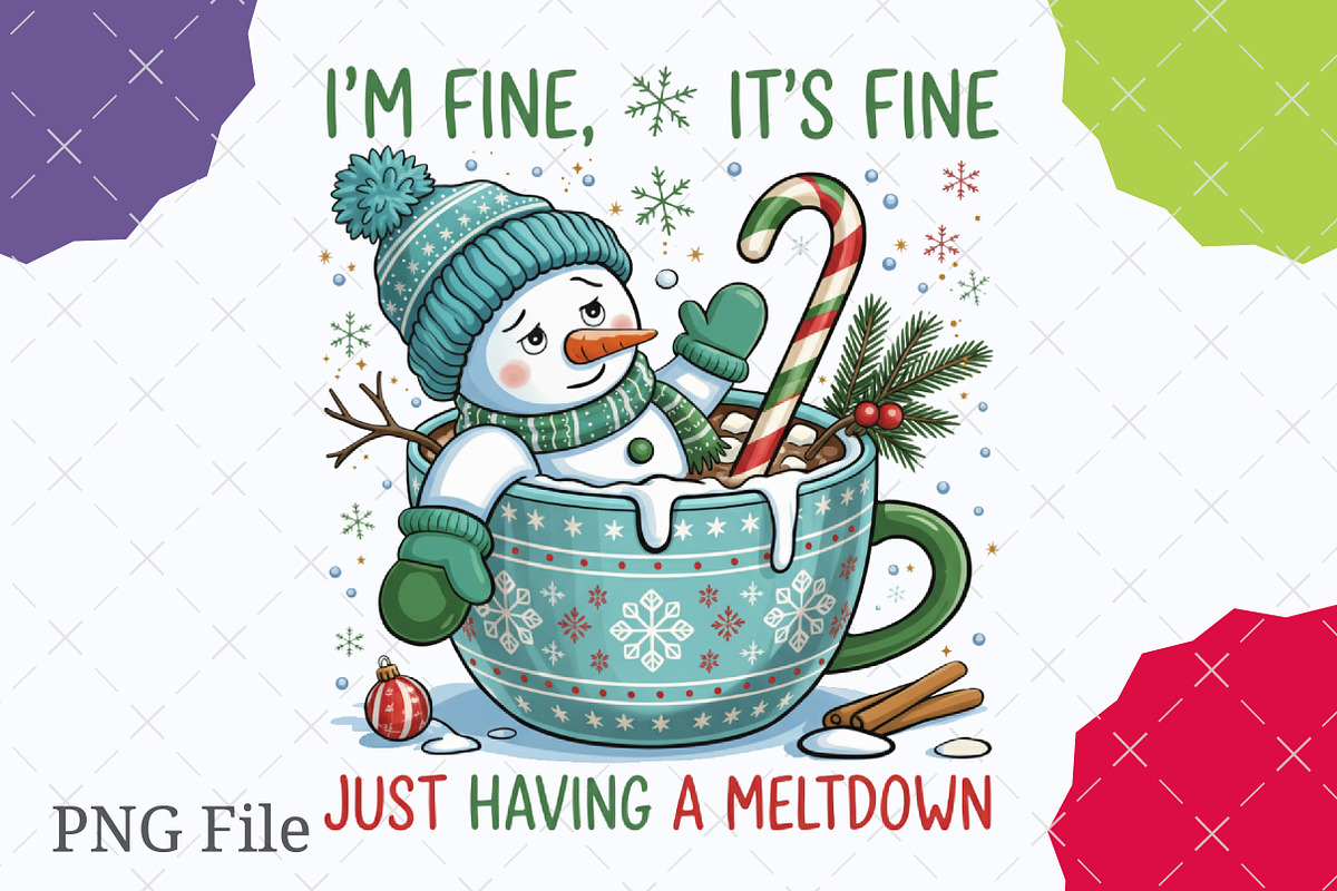 Funny Cute Snowman Png Christmas PNG, an Illustration by designcity5 (Photo 1 of 8)